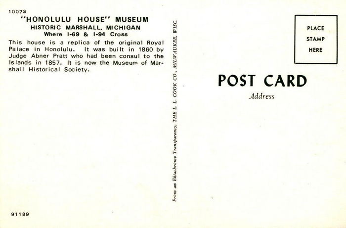 Honolulu House Museum - Old Postcard